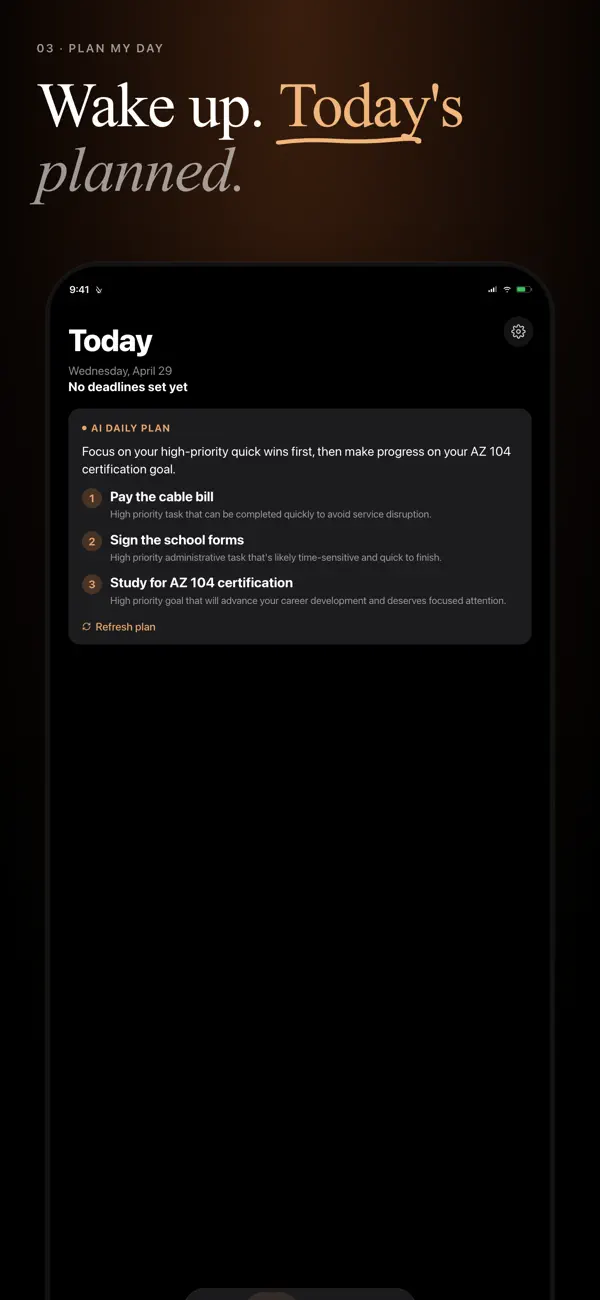 Sukima Plan My Day building a daily plan from captured tasks