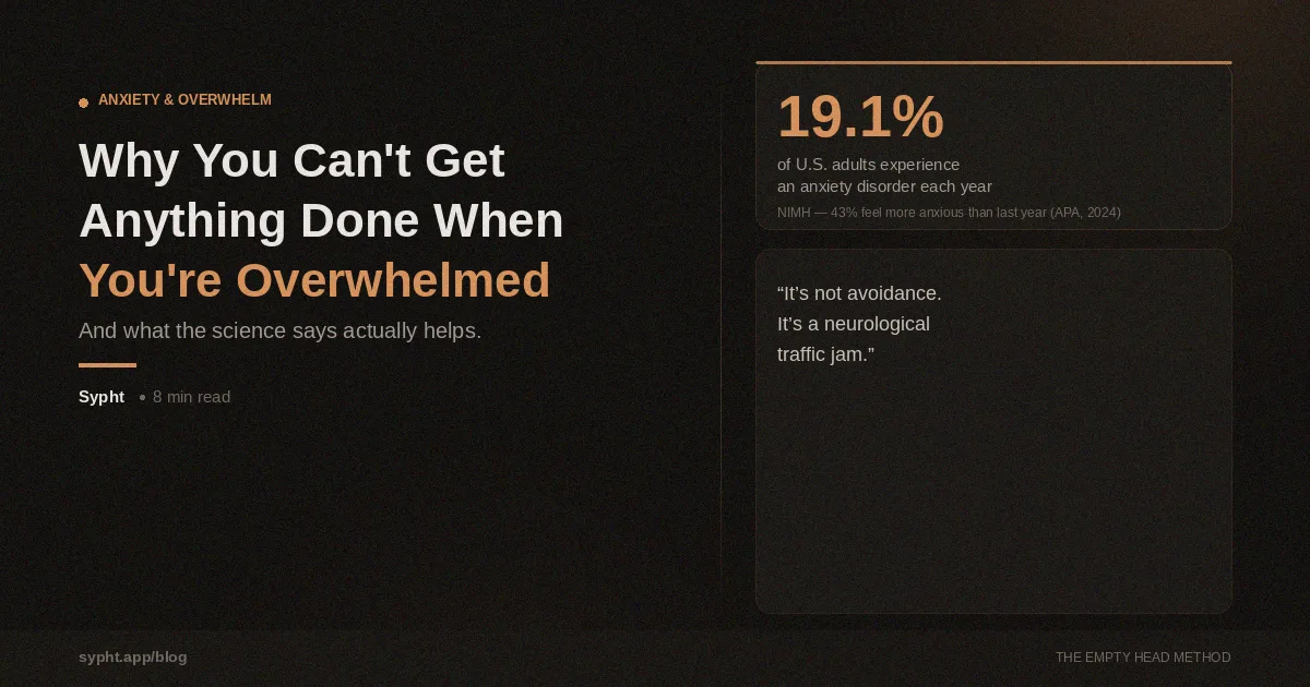 Why You Can't Get Anything Done When You're Overwhelmed (And What the Science Says Actually Helps)