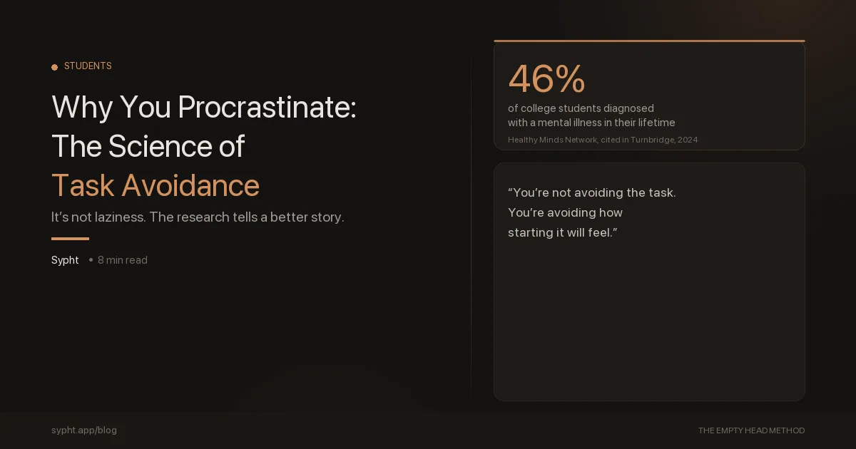 Why You Procrastinate: The Science Behind Student Task Avoidance