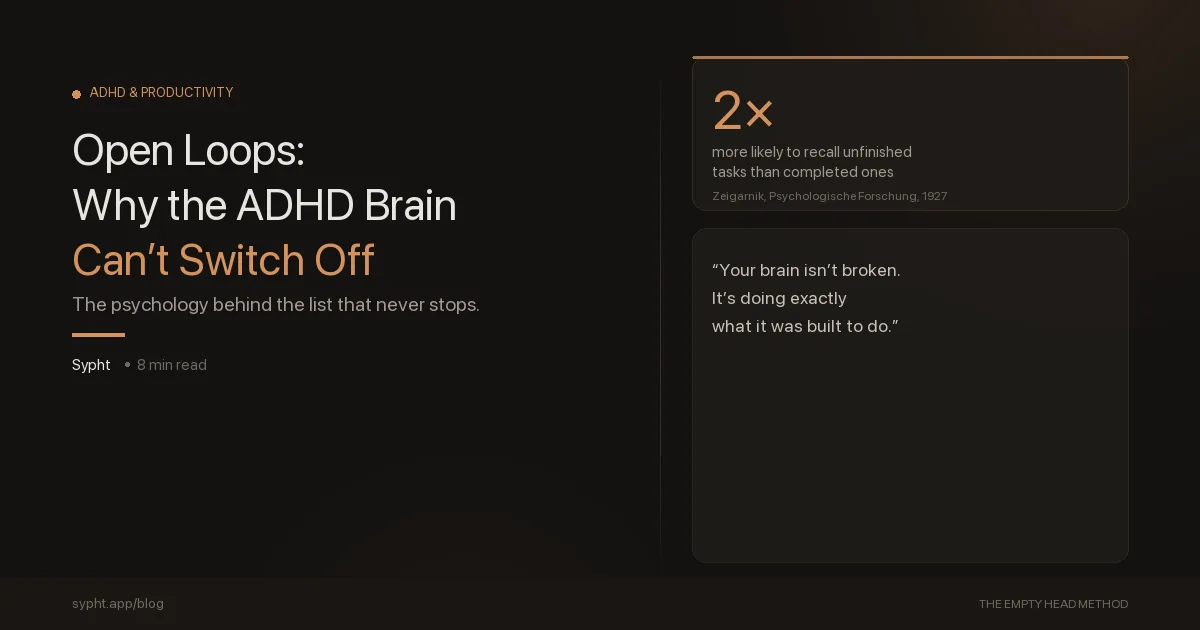 Open Loops: Why the ADHD Brain Can Never Truly Switch Off
